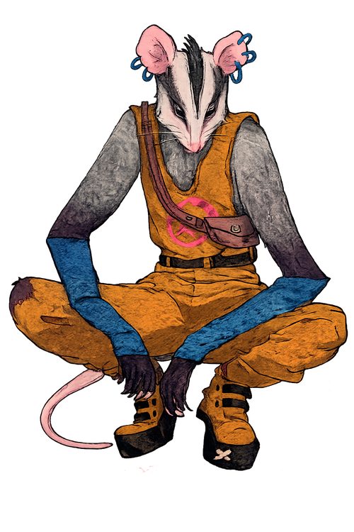 Flik — saruê com roupa laranja e pernas azuis